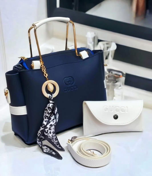 Ladies Handbag With Matching Small Pouch - Elegant Design & Premium Quality | 3-in-1 Set