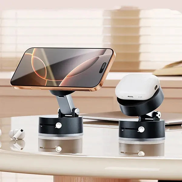Vacuum Suction Magnetic Mobile Holder | Adjustable Foldable Car & Home Phone Stand