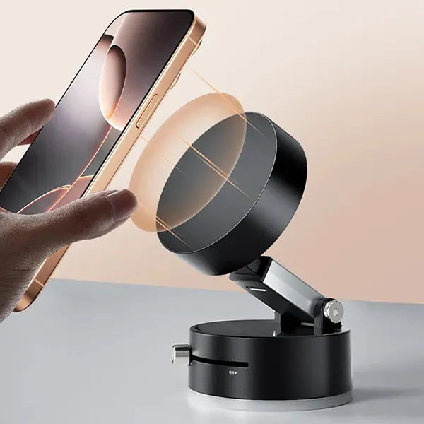 Vacuum Suction Magnetic Mobile Holder | Adjustable Foldable Car & Home Phone Stand