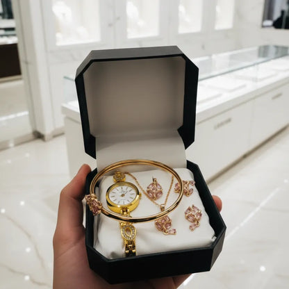 Ladies Watch With Jewellery & Bangle Set - Elegant, Stylish & Timeless Design | Complete Gift Box