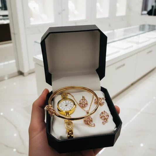 Ladies Watch With Jewellery & Bangle Set - Elegant, Stylish & Timeless Design | Complete Gift Box