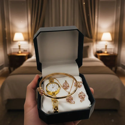 Ladies Watch With Jewellery & Bangle Set - Elegant, Stylish & Timeless Design | Complete Gift Box