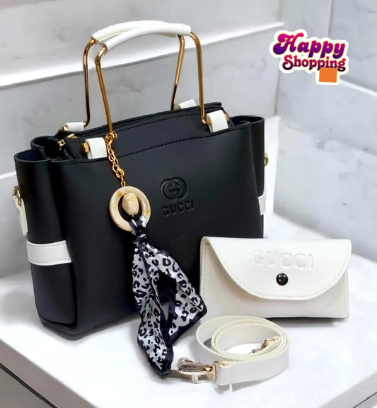 Ladies Handbag With Matching Small Pouch - Elegant Design & Premium Quality | 3-in-1 Set