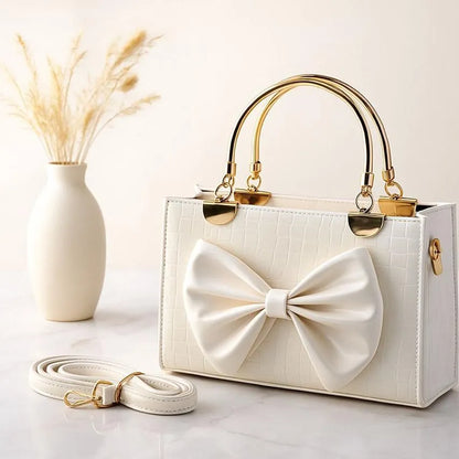 Crocodile Bow Handbag - Elegant, Stylish & Durable Design | Premium Vegan Leather