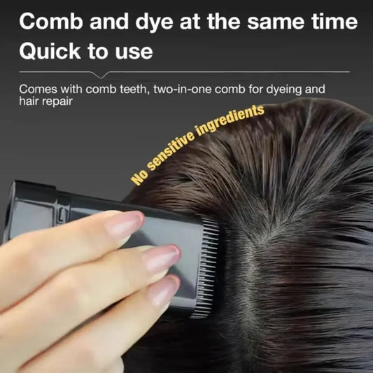 Water & Sweat Proof Hair Comb Dye - Instant Grey Coverage | One-Step Root Touch Up Stick