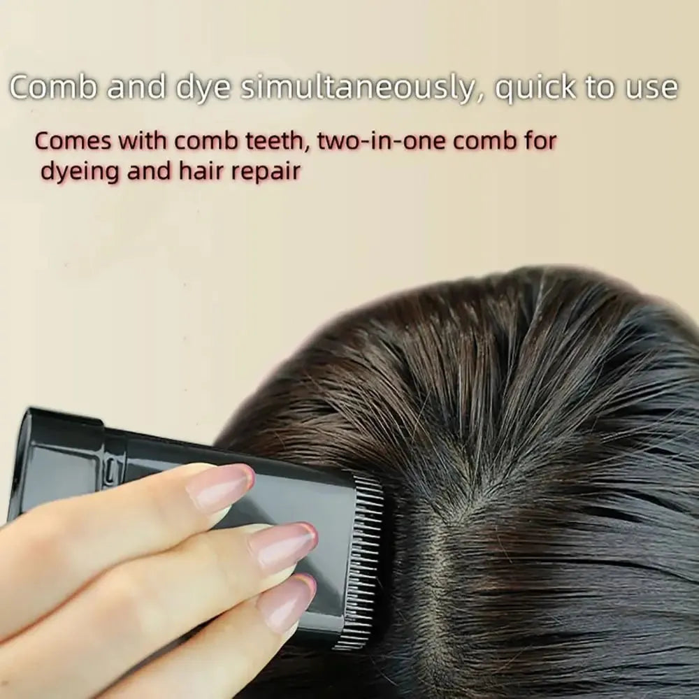 Water & Sweat Proof Hair Comb Dye - Instant Grey Coverage | One-Step Root Touch Up Stick